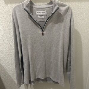 Mizzen+Main Light Gray Zip-Up Sweater